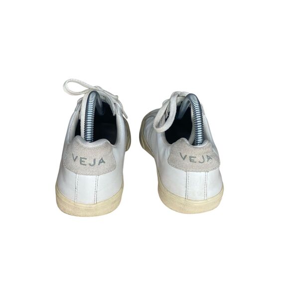 Veja Women’s Sneakers Size 8 Esplar Logo Leather White Low Top Lace Tan Suede - Picture 4 of 13